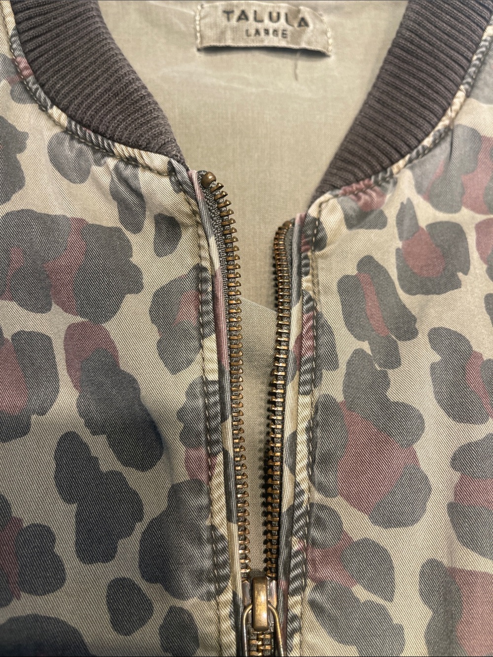 Aritzia Leopard Print Bomber Jacket Y2K